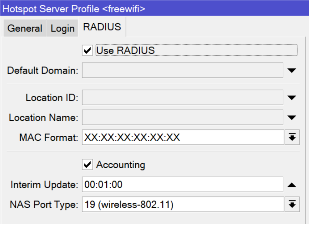 Mikrotik Hotspot RADIUS Settings