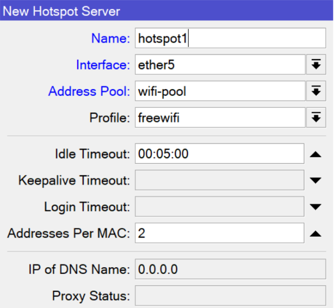Mikrotik Hotspot Server Configuration