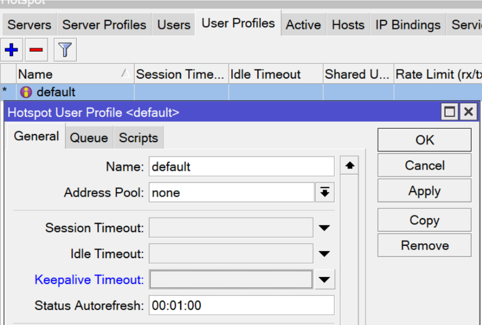 Mikrotik Hotspot User Profile