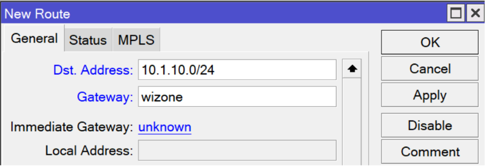 Mikrotik RADIUS Route Configuration
