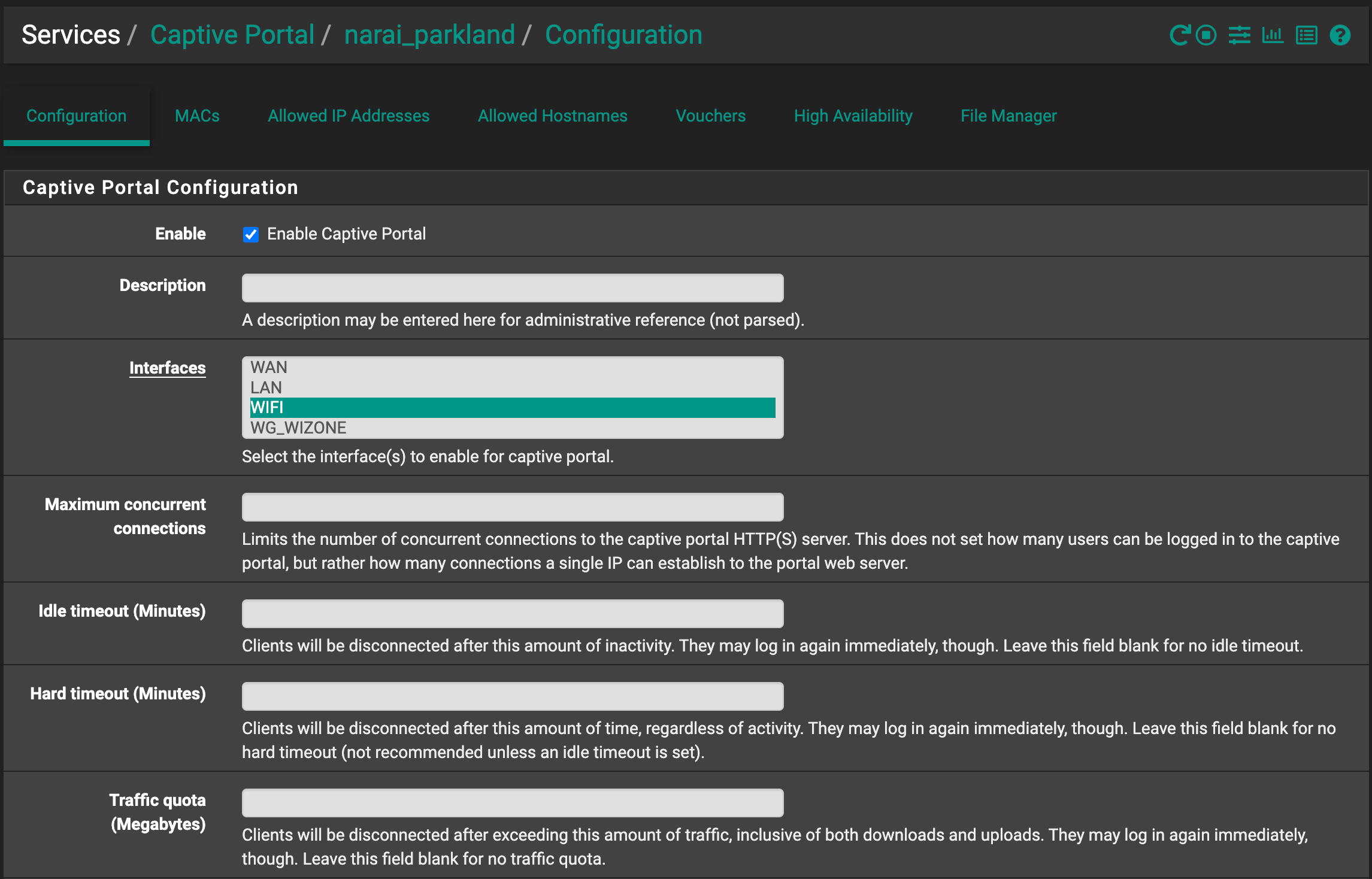 Captive Portal Configuration
