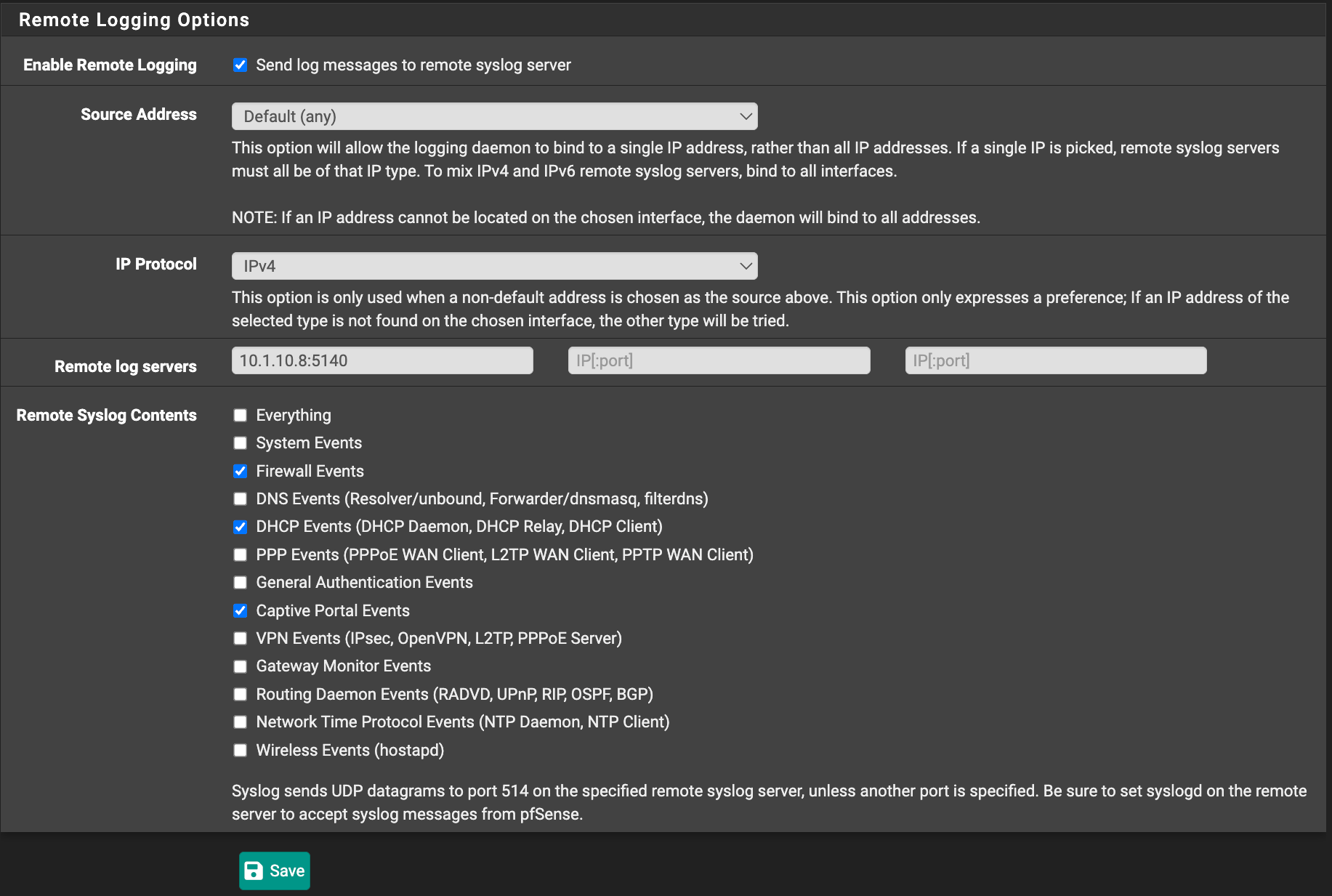 Remote Logging Options