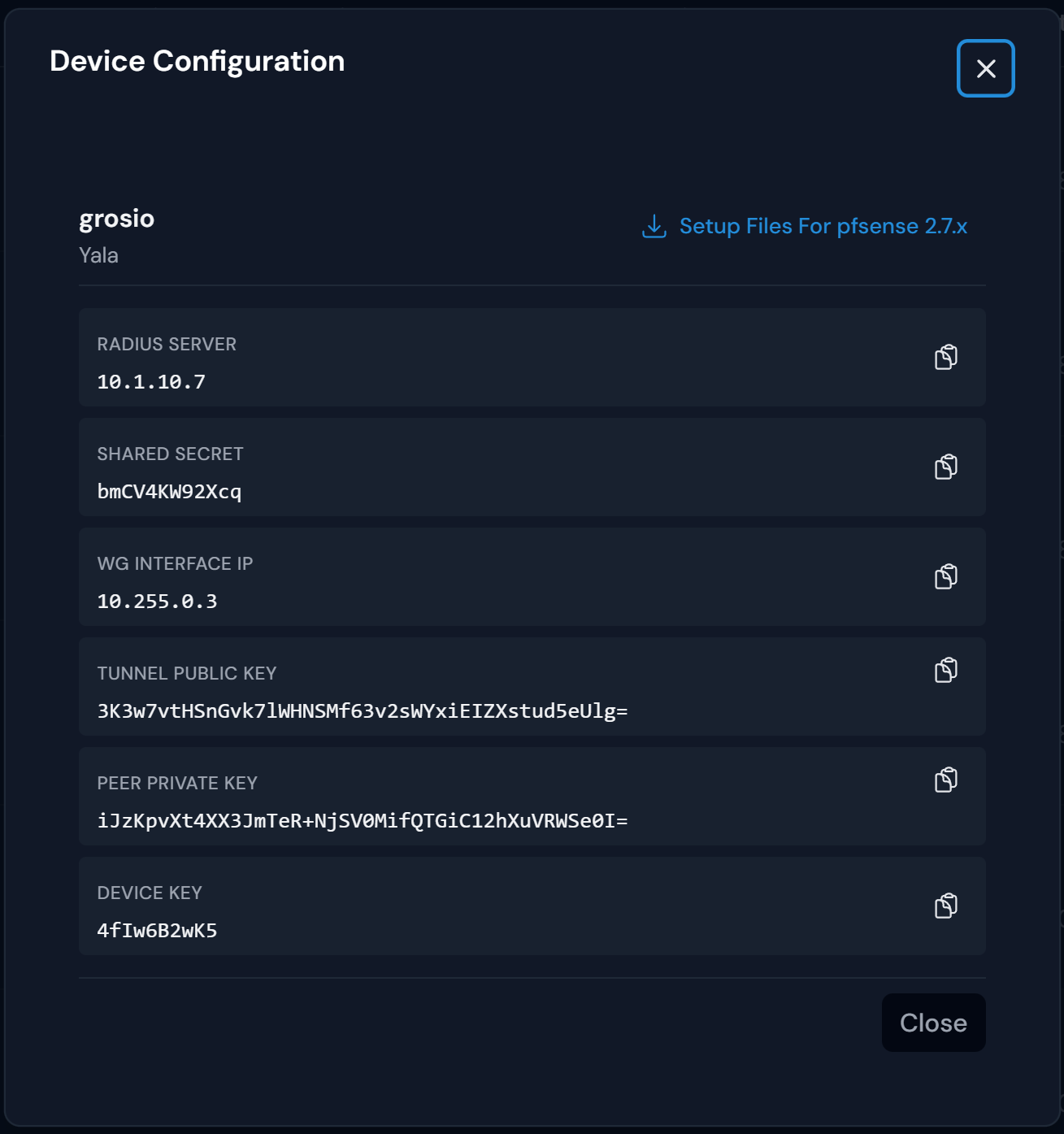 Devices configuration