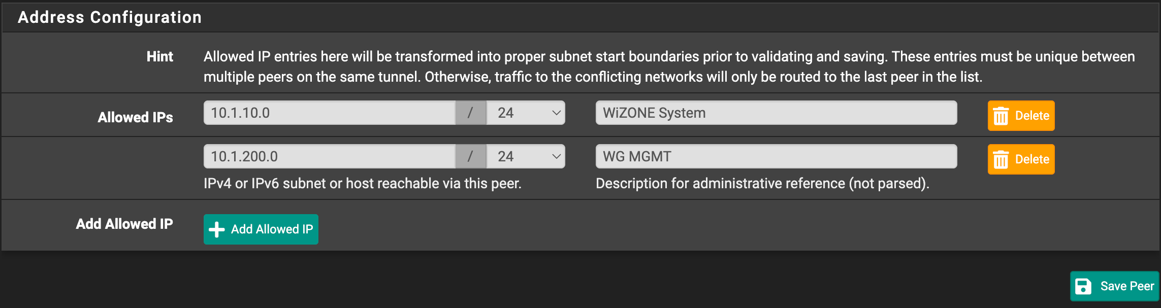 WireGuard Allowed IPs
