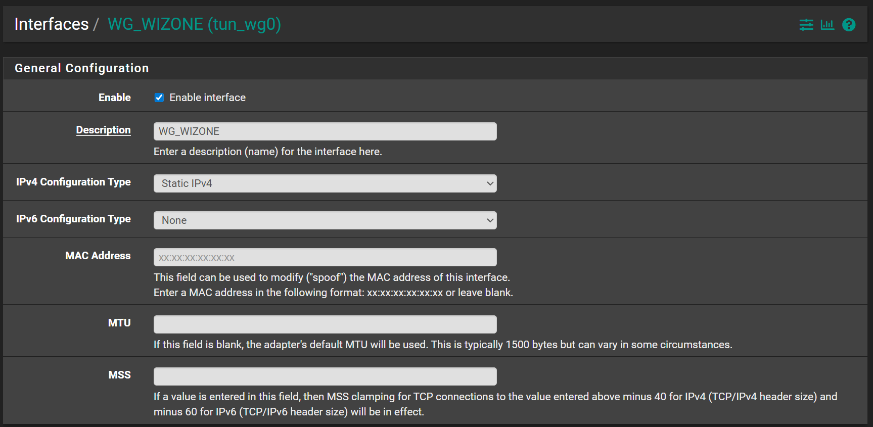WireGuard Interface Configuration