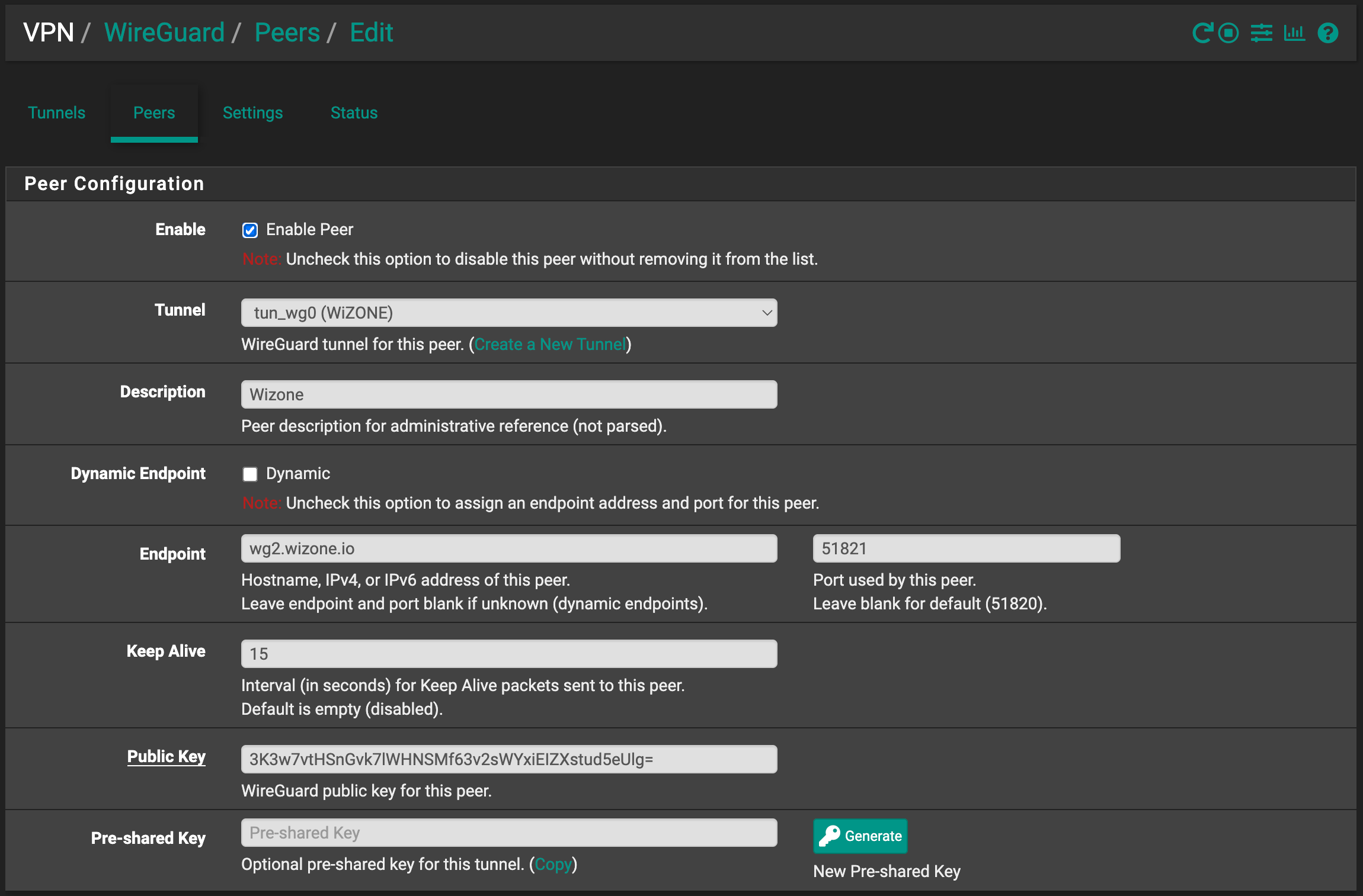WireGuard Peer Configuration