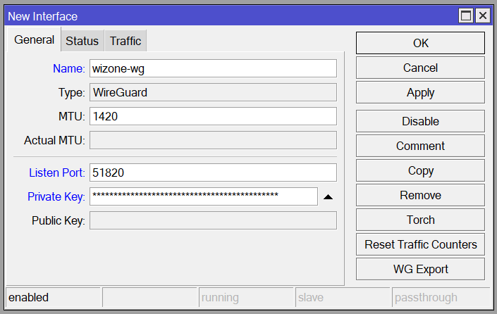 New WireGuard Interface