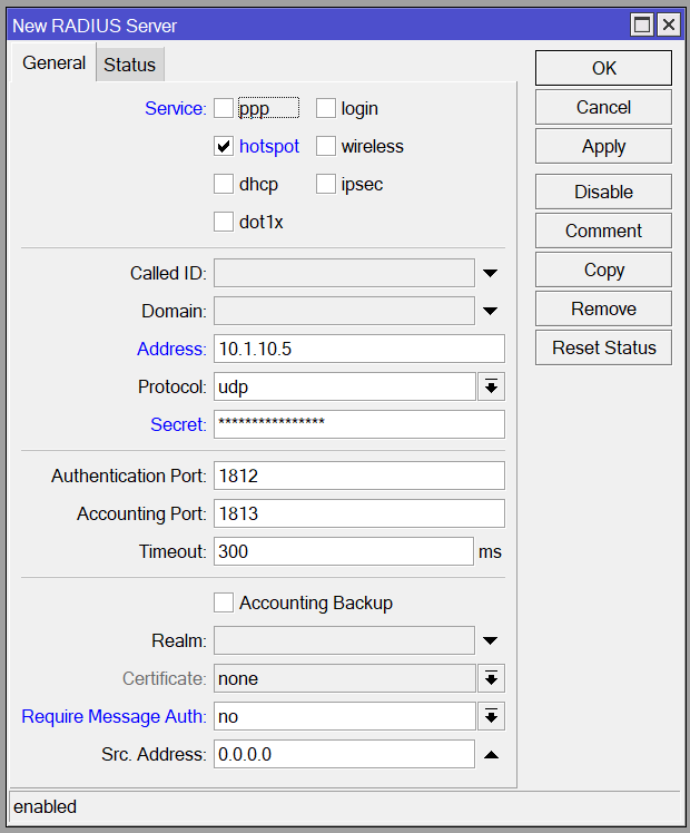 RADIUS Server Configuration