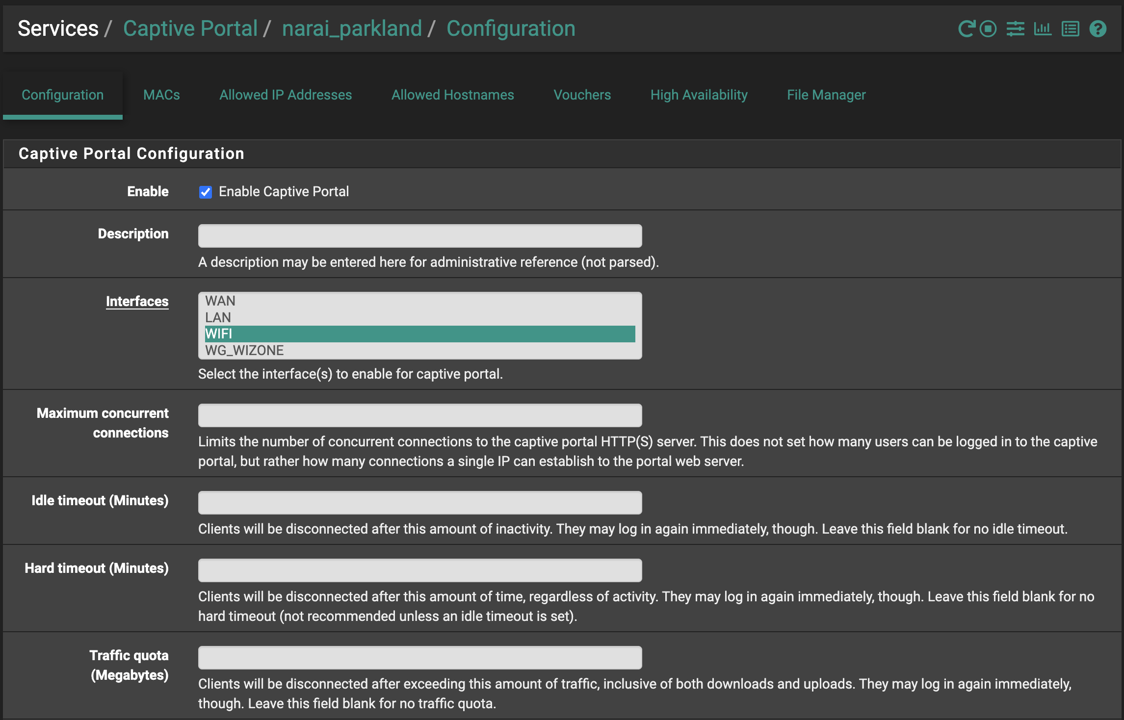 Captive Portal Configuration
