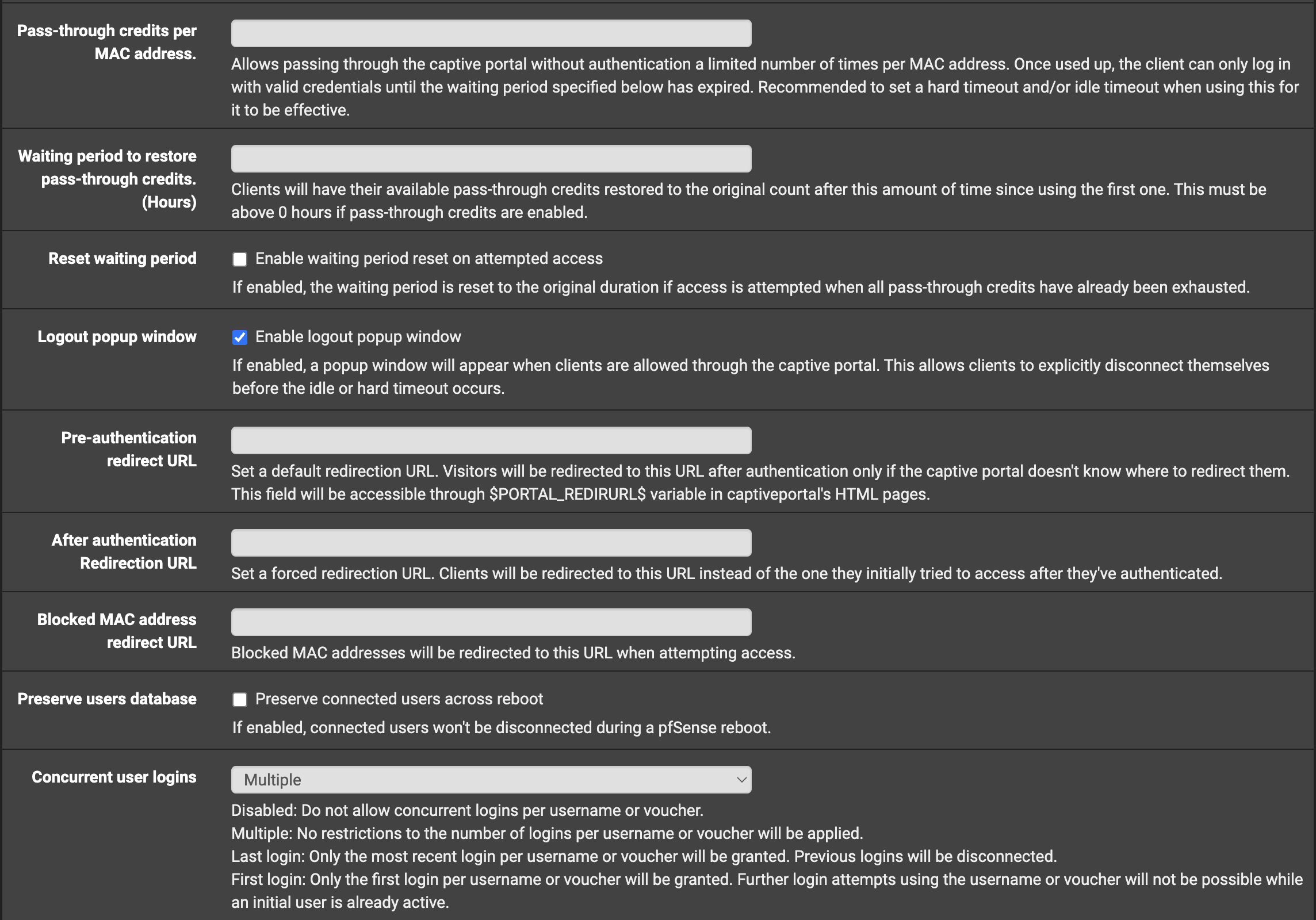 Captive Portal Configuration