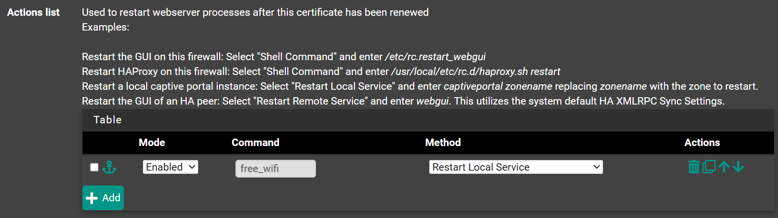 ACME Certificate Action