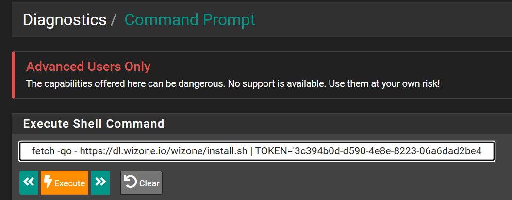 pfSense Command Prompt