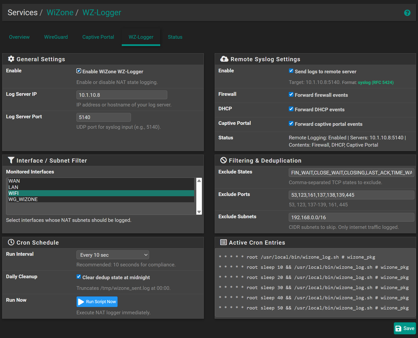 WZ-Logger Configuration