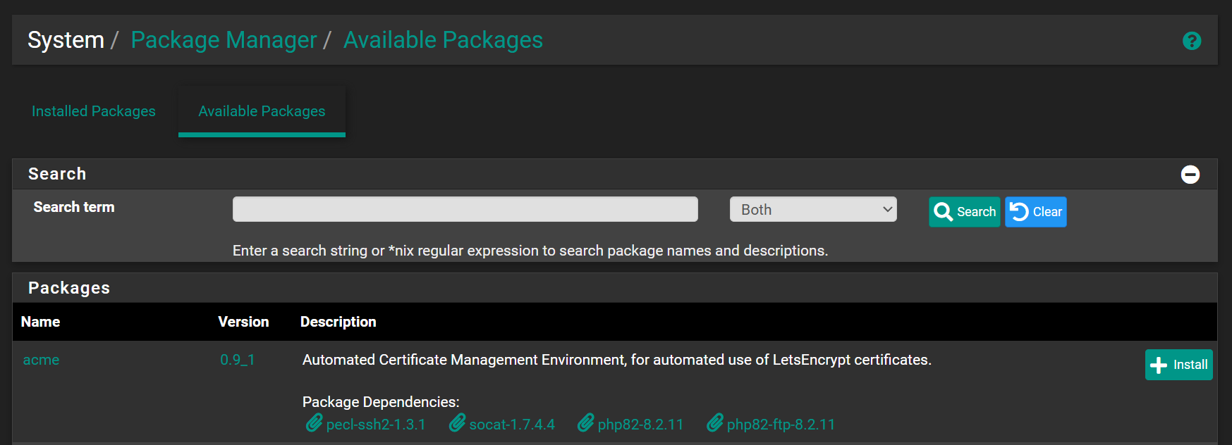 Install ACME Package